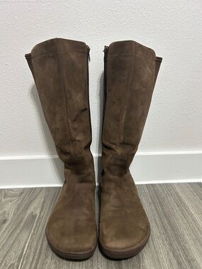 Vivo Barefoot Women's Tall Brown Suede Zip Boots